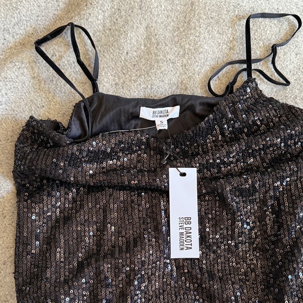 BB Dakota Shimmering Black Sequin Dress